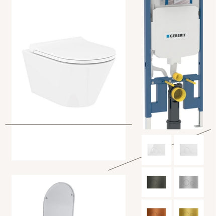 Complete toiletset met toiletbril en keuze uit 6 DutchLine drukplaten