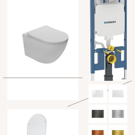 Complete toiletset met toiletbril en keuze uit 6 DutchLine drukplaten