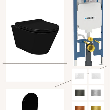 Complete toiletset met toiletbril en keuze uit 6 DutchLine drukplaten