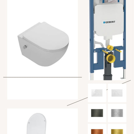 Complete toiletset met toiletbril en keuze uit 6 DutchLine drukplaten