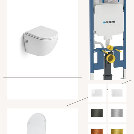 Complete toiletset met toiletbril en keuze uit 6 DutchLine drukplaten