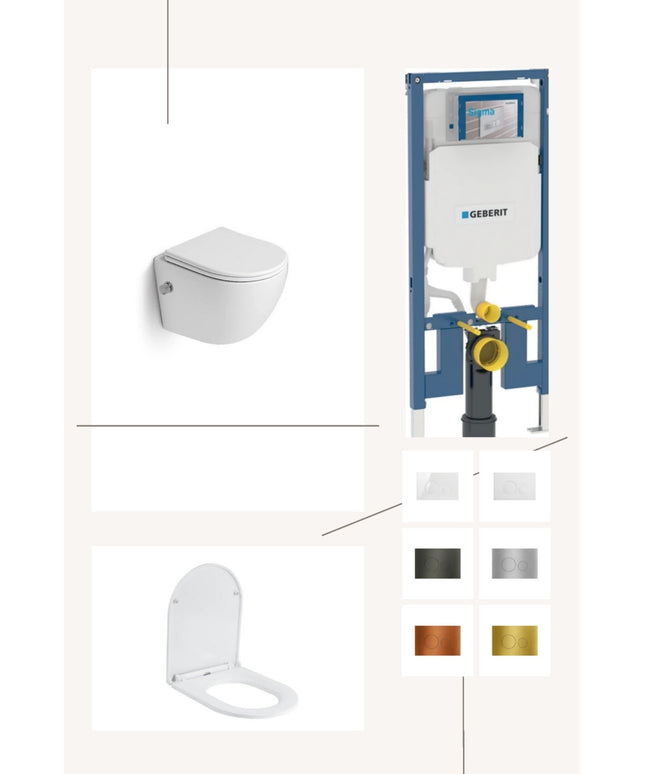Complete toiletset met toiletbril en keuze uit 6 DutchLine drukplaten