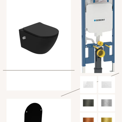 Complete toiletset met toiletbril en keuze uit 6 DutchLine drukplaten