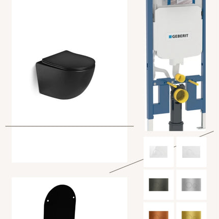 Complete toiletset met toiletbril en keuze uit 6 DutchLine drukplaten