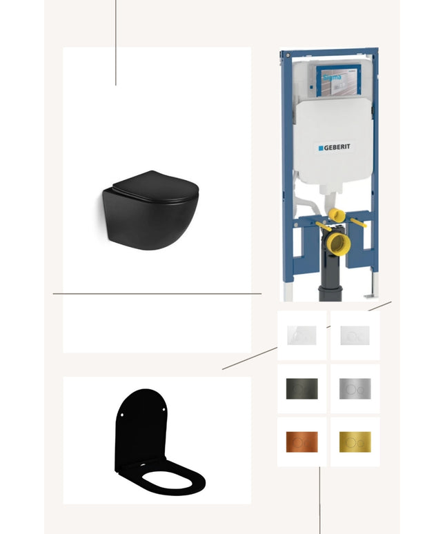 Complete toiletset met toiletbril en keuze uit 6 DutchLine drukplaten