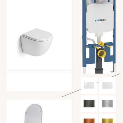 Complete toiletset met toiletbril en keuze uit 6 DutchLine drukplaten