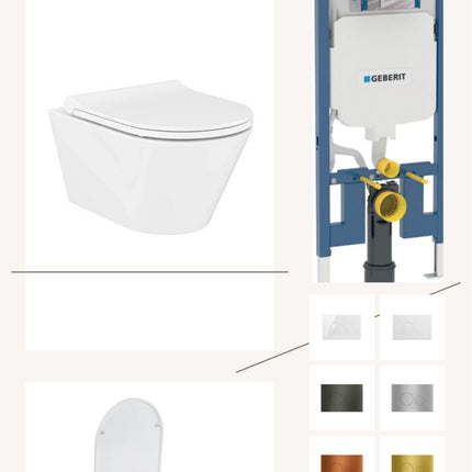Complete toiletset met toiletbril en keuze uit 6 DutchLine drukplaten