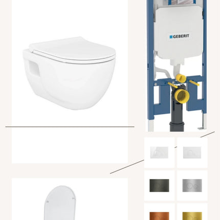 Complete toiletset met toiletbril en keuze uit 6 DutchLine drukplaten
