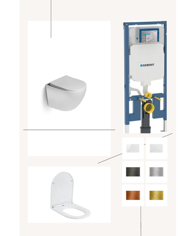Complete toiletset met toiletbril en keuze uit 6 DutchLine drukplaten