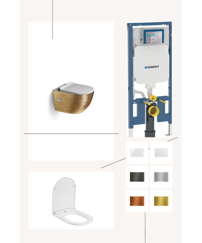 Complete toiletset met toiletbril en keuze uit 6 DutchLine drukplaten