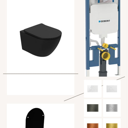 Complete toiletset met toiletbril en keuze uit 6 DutchLine drukplaten