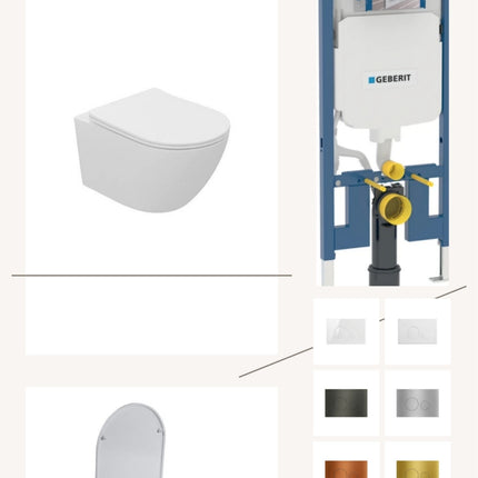 Complete toiletset met toiletbril en keuze uit 6 DutchLine drukplaten