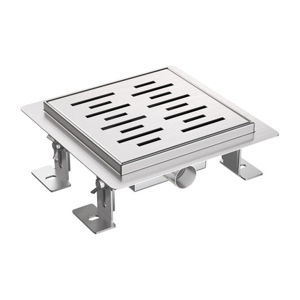 ALONI Bonde de douche avec grille - 15x15cm - Inox brossé