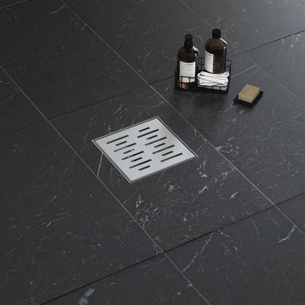 ALONI Caniveau de douche avec grille - 15x15cm - Inox brossé - image 4