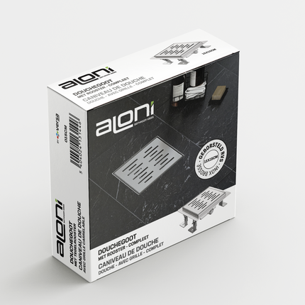 ALONI Caniveau de douche avec grille - 15x15cm - Inox brossé - image 5