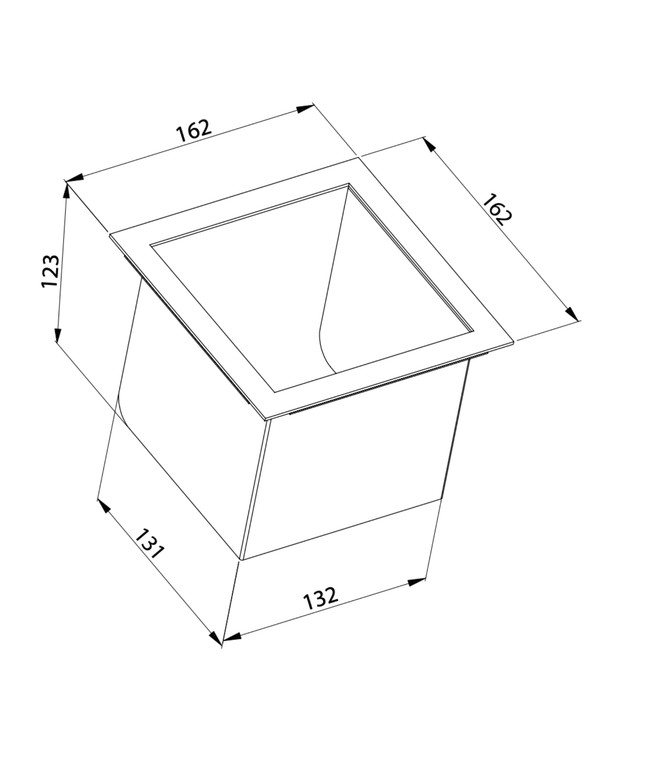 Aloni inzetstuk voor reserverolhouder – inbouw – gunmetal