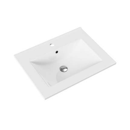 ALONI Hayat Wastafel – 60x1,5x45 cm – Kunstmarmer – Glanzend Wit