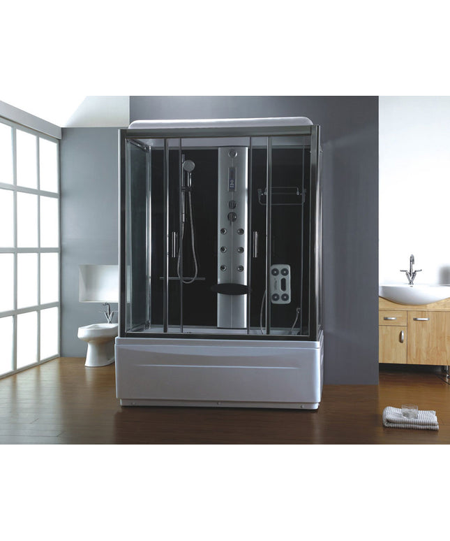 Xellanz Paris bad-douchecombinatie 170 x 90 x 220 cm aluminium zilver | Schwertz & Co