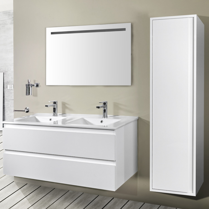 Aloni Sally High Badezimmerschrank - 35x135x35 cm - Matt Weiß - Softclose