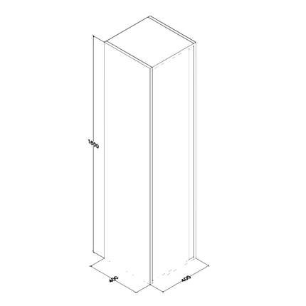 Aloni Sally High Badezimmerschrank - 40x160 x 40 cm - Matt Weiß - Softclose