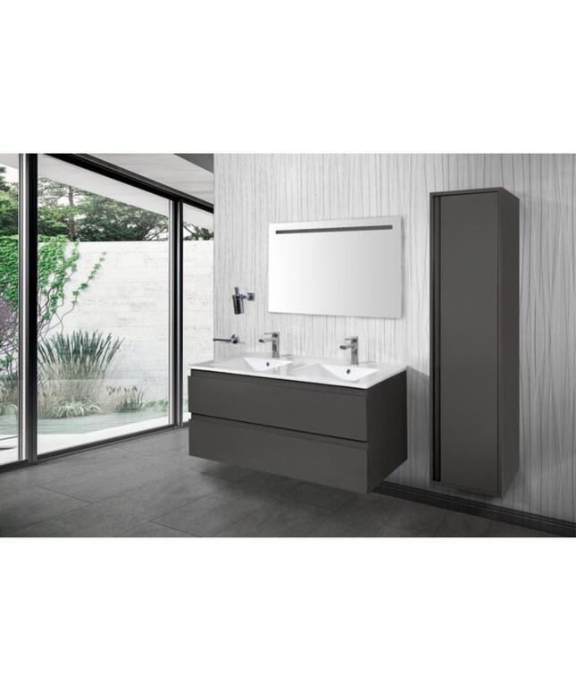 Aloni Sally High Bathroom Cabinet - 35x135x35 cm - Matt gray - Softclose