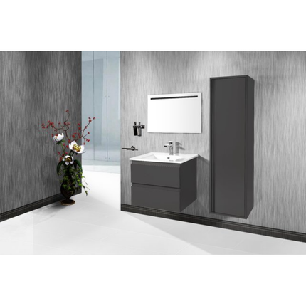 Aloni Sally High Badezimmerschrank - 40x160 x 40 cm - Mattgrau - Softclose