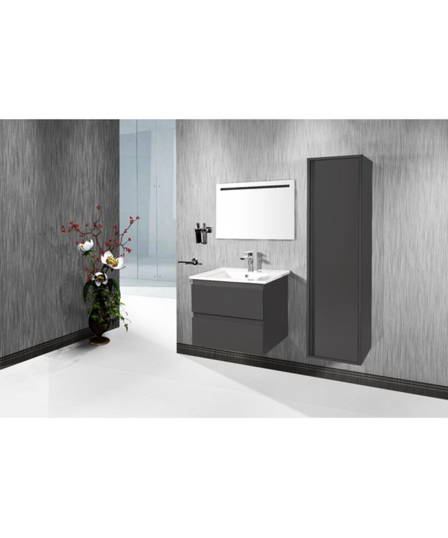 Aloni Sally High Bathroom Cabinet - 35x135x35 cm - Matt gray - Softclose