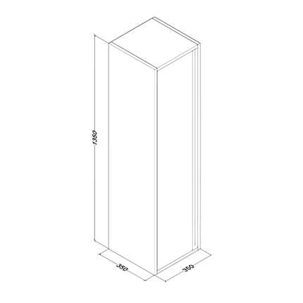 Aloni Sally High Badezimmerschrank - 35x135x35 cm - Matt Weiß - Softclose