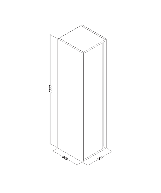 Aloni Sally High Bathroom Cabinet - 35x135x35 cm - Matt gray - Softclose