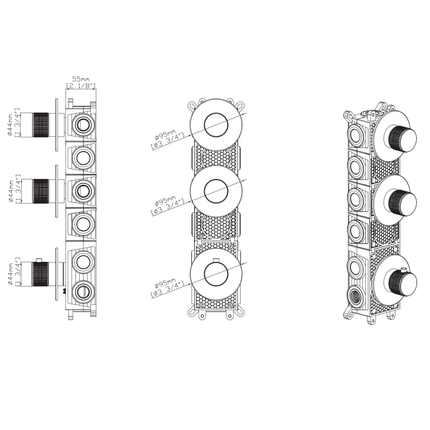 ALONI Stria inbouwbox voor douchemengkraan – 2-weg – thermostatisch – inbouw