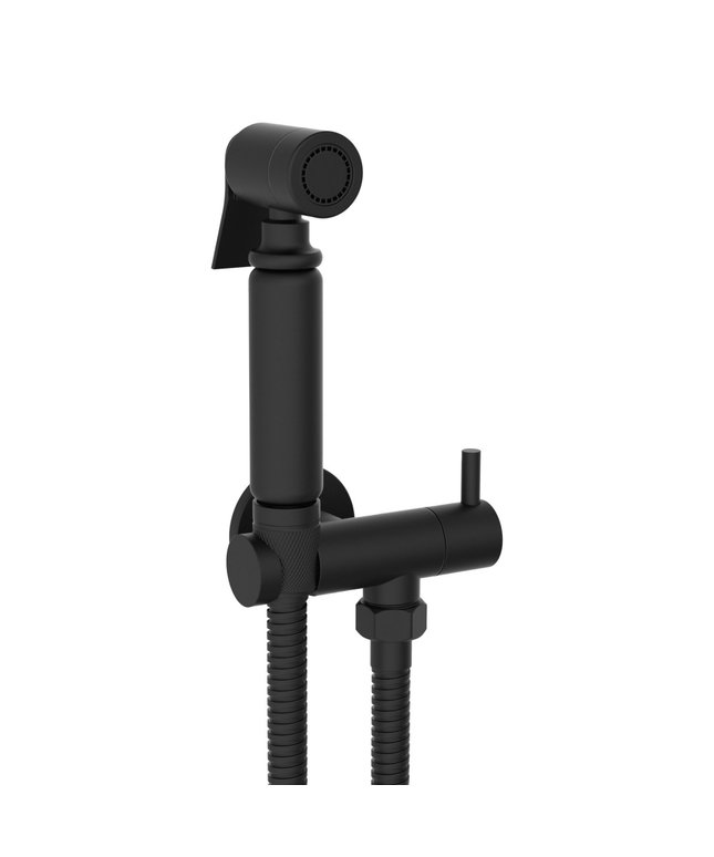 ALONI bidetkraan set – handdouche, doucheslang en houder – mat zwart