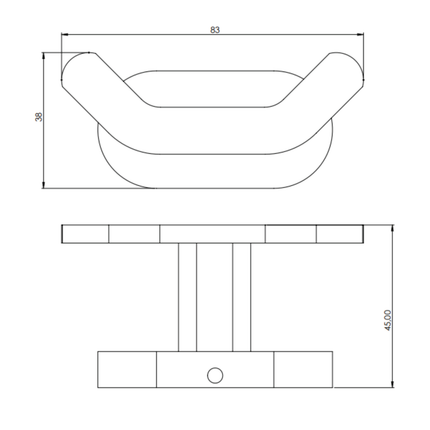 Creavit dubbele muurhaak – zwart