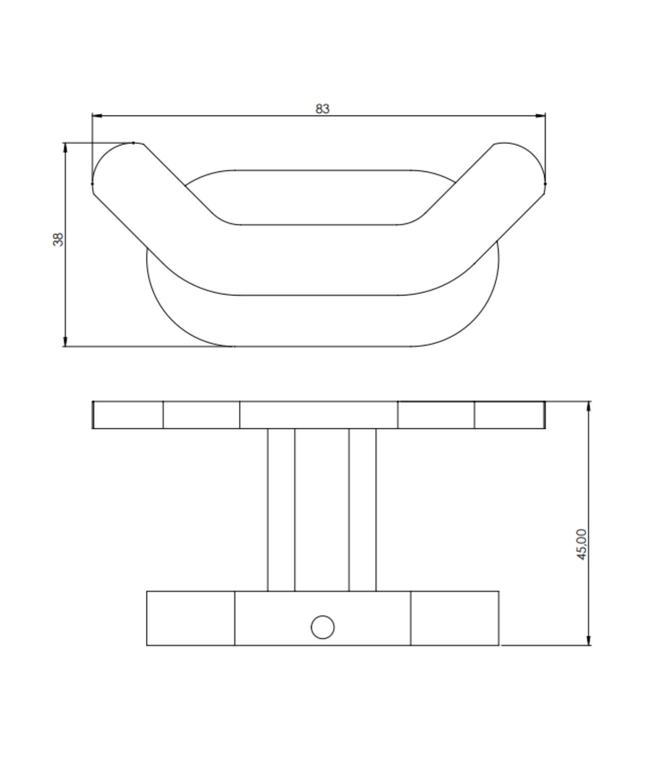 Creavit dubbele muurhaak – zwart