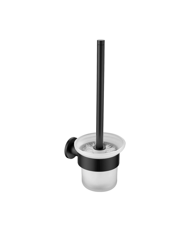Aloni toiletborstel met houder – glazen pot – mat zwart