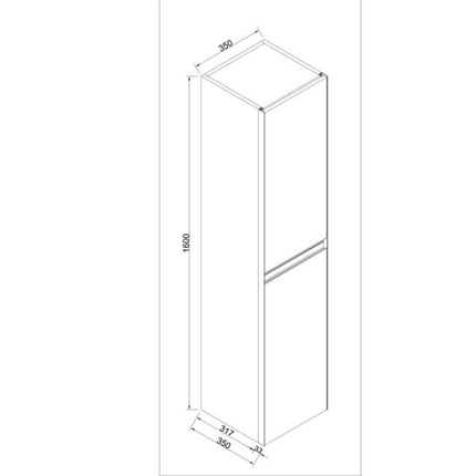 Aloni Begonia High bathroom cabinet - 35x160x35 cm - natural oak - handle -free & soft close - reversible