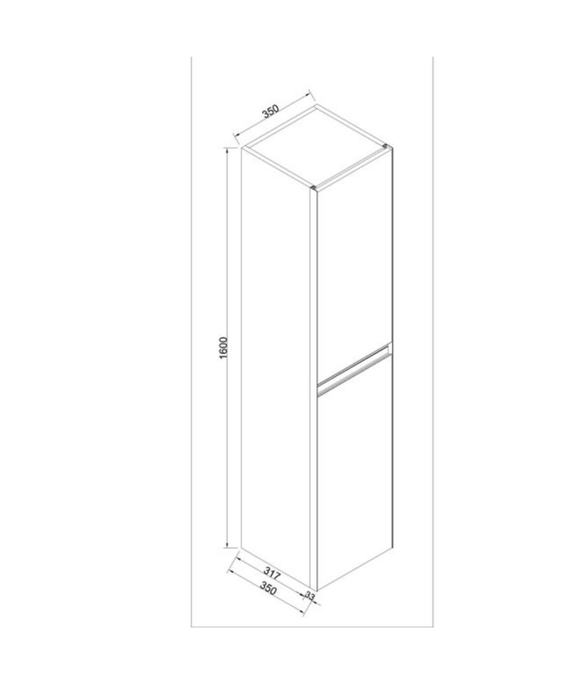 Aloni Begonia High bathroom cabinet - 35x160x35 cm - natural oak - handle -free & soft close - reversible