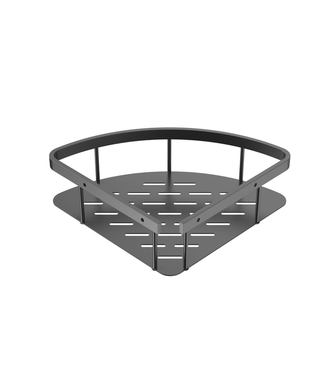 Aloni Uniforma doucherek – hoekmodel – 22x7x22 cm – gunmetal (PVD) – roestvrij staal