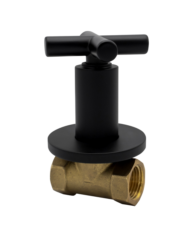 ALONI Cross inbouw hoekstopkraan 1/2 x 1/2 – mat zwart