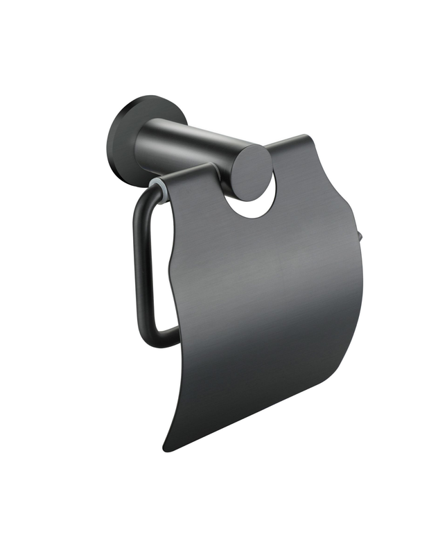 Aloni toiletrolhouder met klep – gunmetal