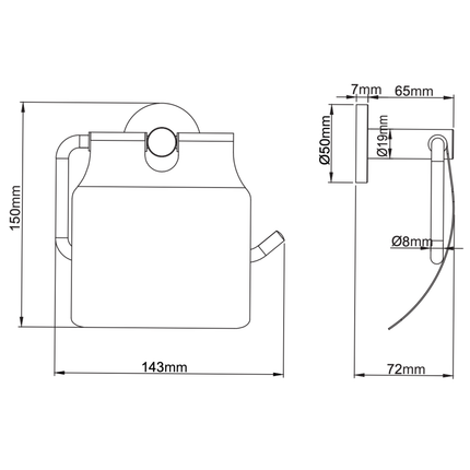 Aloni toiletrolhouder met klep – geborsteld goud