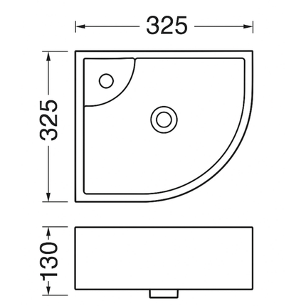 ALONI Zareo Hoekfontein – 32,5x32,5x13 cm – Keramiek – Glanzend Wit