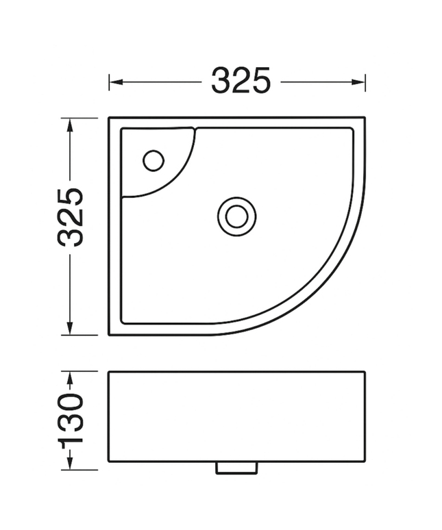 ALONI Zareo Hoekfontein – 32,5x32,5x13 cm – Keramiek – Glanzend Wit