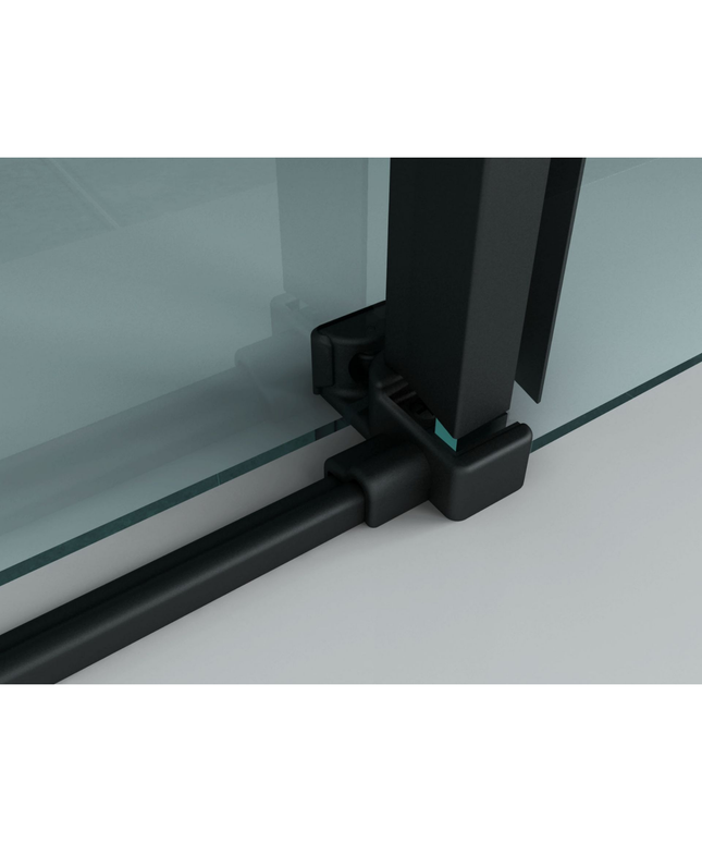 ALONI Douchecabine met Schuifdeur en Zijwand – 90x160x195 cm – Mat Zwart – Helder Glas – 8 mm Veiligheidsglas – Omkeerbaar