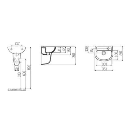 CREAVIT Fontein – 29x35 cm – Wit – Met Kraangat