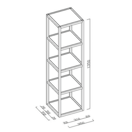 Aloni Sharp High Bathodet de baño - 35x135x35 cm - avellana - SoftClose