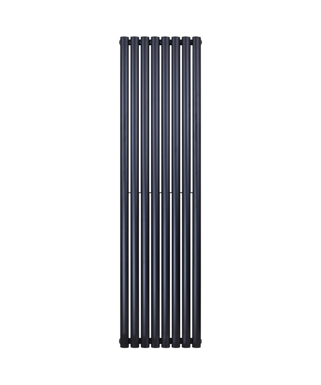 BELRAD Verticale designradiator ovaal dubbel 1800x472mm - Zwart - 8 elementen - 1640W