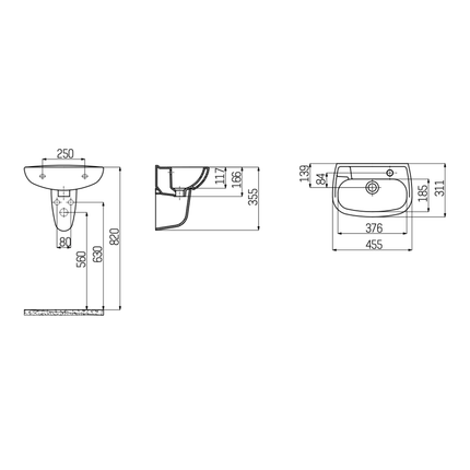 CREAVIT Fontein – 45x30 cm – Wit – Met Kraangat
