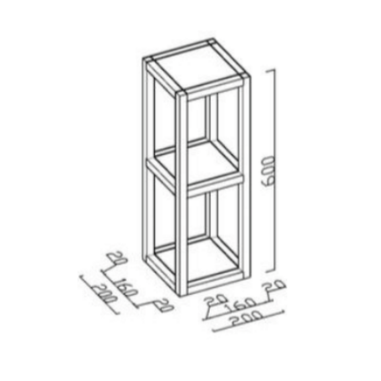 Aloni Sharp Column Gabinet - 20x60x20 cm - avelã - compacto e elegante