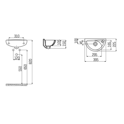 CREAVIT Fontein – 39x23 cm – Wit – Met Kraangat