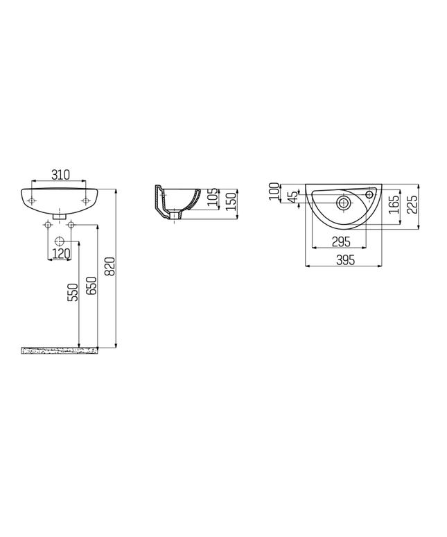 CREAVIT Fontein – 39x23 cm – Wit – Met Kraangat